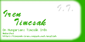 iren timcsak business card
