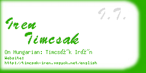 iren timcsak business card